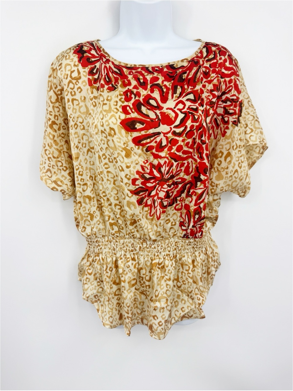 Vintage Y2K Leopard Blouse Size Medium Rafaella Studio Whimsical